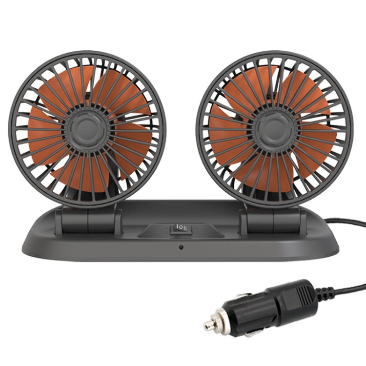F410 24V Car Dual-head Folding Electric Cooling Fan with Temporary Temporary Parking Card - Heating & Fans by buy2fix | Online Shopping UK | buy2fix