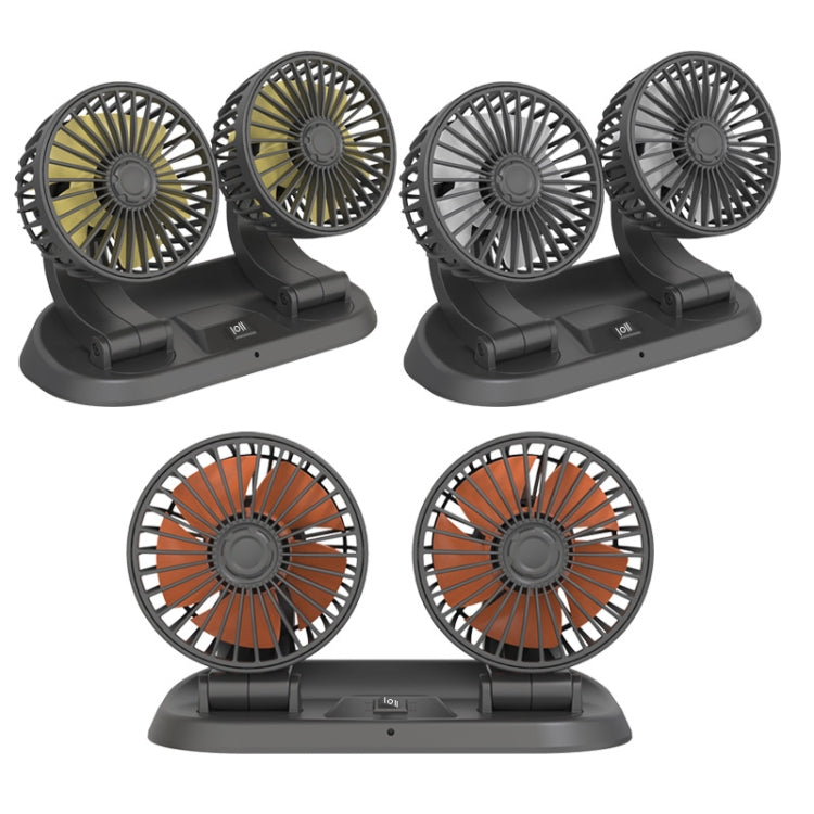 F410 24V Car Dual-head Folding Electric Cooling Fan with Temporary Temporary Parking Card - Heating & Fans by buy2fix | Online Shopping UK | buy2fix