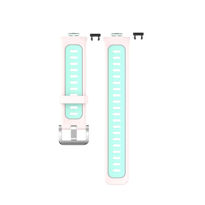 For Huawei Watch Fit Two-color Silicone Watch Band(Pink+Teal) - Watch Bands by buy2fix | Online Shopping UK | buy2fix