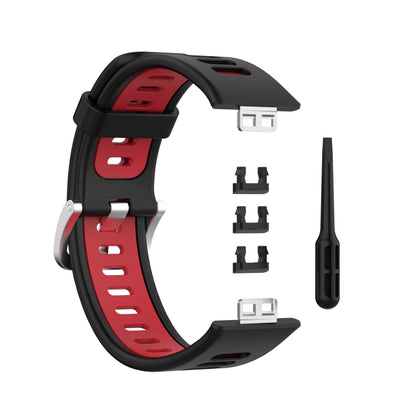 For Huawei Watch Fit Two-color Silicone Watch Band(Black+Red) - Watch Bands by buy2fix | Online Shopping UK | buy2fix