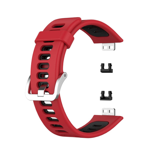 For Huawei Watch Fit Two-color Silicone Watch Band (Red+Black) - Watch Bands by buy2fix | Online Shopping UK | buy2fix