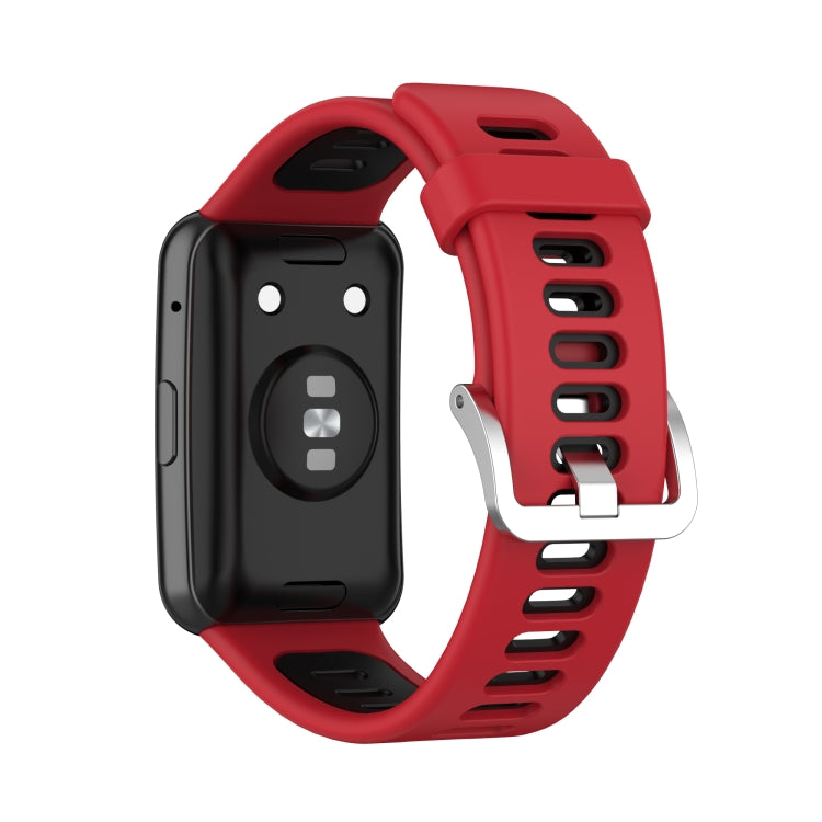 For Huawei Watch Fit Two-color Silicone Watch Band (Red+Black) - Watch Bands by buy2fix | Online Shopping UK | buy2fix