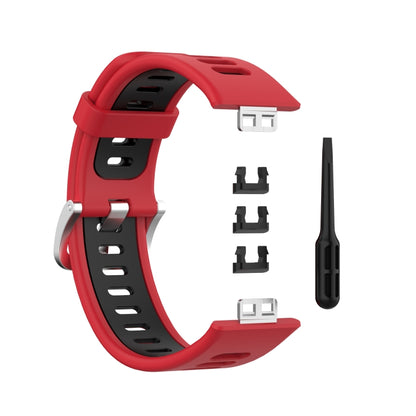 For Huawei Watch Fit Two-color Silicone Watch Band (Red+Black) - Watch Bands by buy2fix | Online Shopping UK | buy2fix