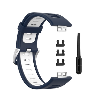 For Huawei Watch Fit Two-color Silicone Watch Band(Blue+White) - Watch Bands by buy2fix | Online Shopping UK | buy2fix