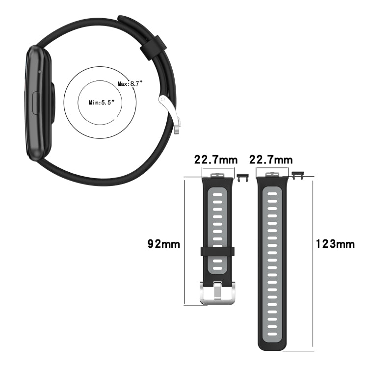 For Huawei Watch Fit Two-color Silicone Watch Band(Blue+White) - Watch Bands by buy2fix | Online Shopping UK | buy2fix