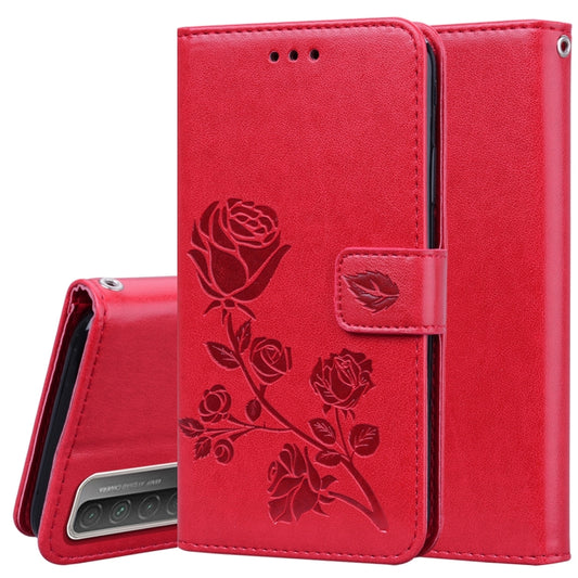 For Huawei Honor 10X Lite Rose Embossed Horizontal Flip PU Leather Case with Holder & Card Slots & Wallet(Red) - Honor Cases by buy2fix | Online Shopping UK | buy2fix