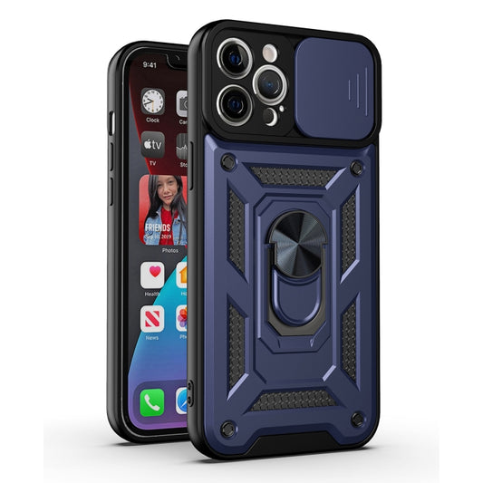 For iPhone 12 Pro Max Sliding Camera Cover Design TPU+PC Protective Case(Blue) - iPhone 12 Pro Max Cases by buy2fix | Online Shopping UK | buy2fix