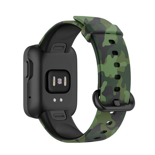 For Xiaomi Mi Watch Lite / Redmi Watch Silicone Printing Replacement Watchband(Camouflage Green) - Watch Bands by buy2fix | Online Shopping UK | buy2fix