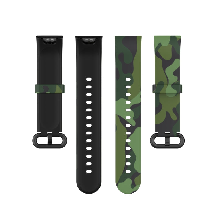 For Xiaomi Mi Watch Lite / Redmi Watch Silicone Printing Replacement Watchband(Camouflage Green) - Watch Bands by buy2fix | Online Shopping UK | buy2fix