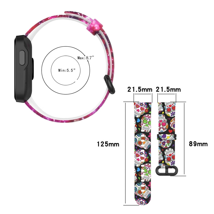 For Xiaomi Mi Watch Lite / Redmi Watch Silicone Printing Replacement Watchband(Facial Makeup) - Watch Bands by buy2fix | Online Shopping UK | buy2fix