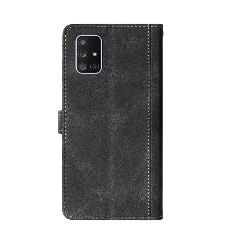 For Samsung Galaxy A71 Stitching Skin Feel Magnetic Buckle Horizontal Flip PU Leather Case with Holder & Card Slots & Wallet(Black) by buy2fix