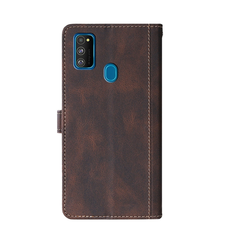 For Samsung Galaxy M30s Stitching Skin Feel Magnetic Buckle Horizontal Flip PU Leather Case with Holder & Card Slots & Wallet(Brown) by buy2fix
