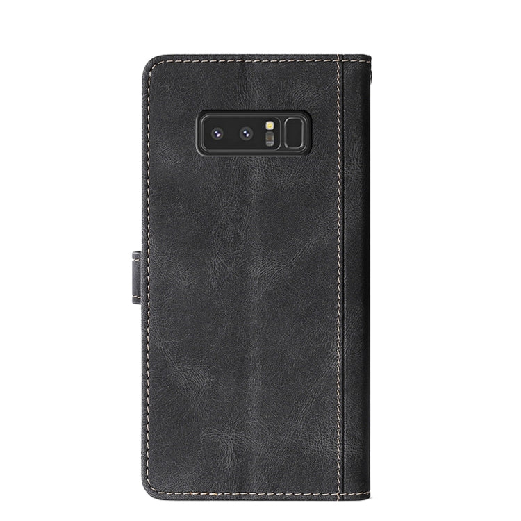 For Samsung Galaxy Note8 Stitching Skin Feel Magnetic Buckle Horizontal Flip PU Leather Case with Holder & Card Slots & Wallet(Black) by buy2fix