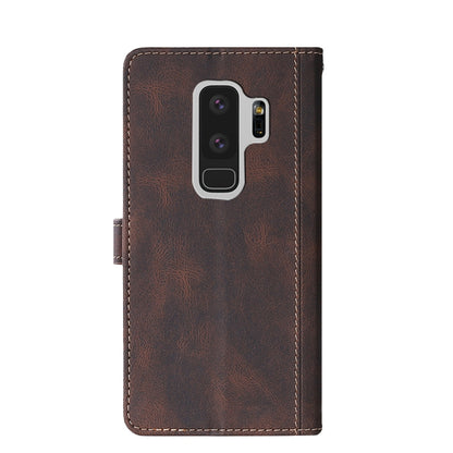 For Samsung Galaxy S9 Stitching Skin Feel Magnetic Buckle Horizontal Flip PU Leather Case with Holder & Card Slots & Wallet(Brown) by buy2fix
