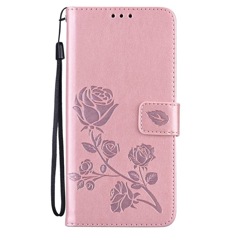 For Samsung Galaxy A02 (EU Version) Rose Embossed Horizontal Flip PU Leather Case with Holder & Card Slots & Wallet(Rose Gold) by buy2fix