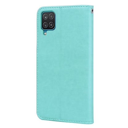For Samsung Galaxy A12 Rose Embossed Horizontal Flip PU Leather Case with Holder & Card Slots & Wallet(Green) by buy2fix