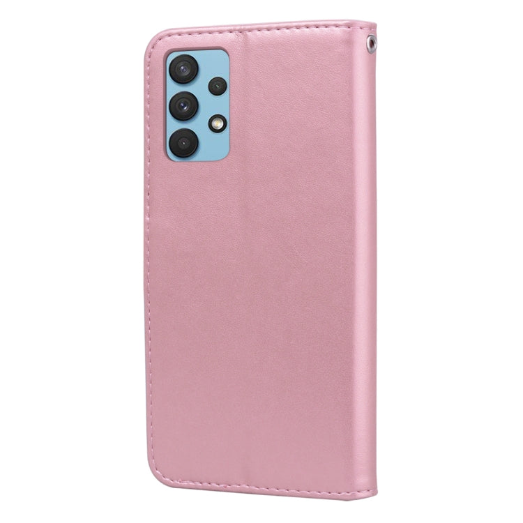 For Samsung Galaxy A32 4G Rose Embossed Horizontal Flip PU Leather Case with Holder & Card Slots & Wallet(Rose Gold) - Galaxy Phone Cases by buy2fix | Online Shopping UK | buy2fix