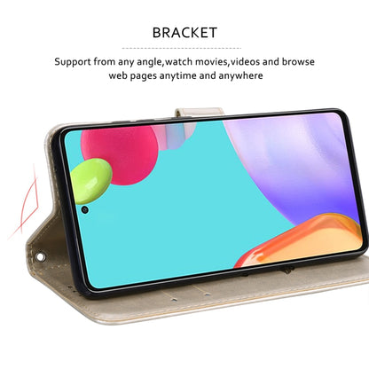 For Samsung Galaxy A32 4G Rose Embossed Horizontal Flip PU Leather Case with Holder & Card Slots & Wallet(Gold) by buy2fix