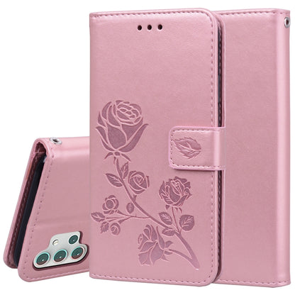 For Samsung Galaxy A32 5G Rose Embossed Horizontal Flip PU Leather Case with Holder & Card Slots & Wallet(Rose Gold) by buy2fix