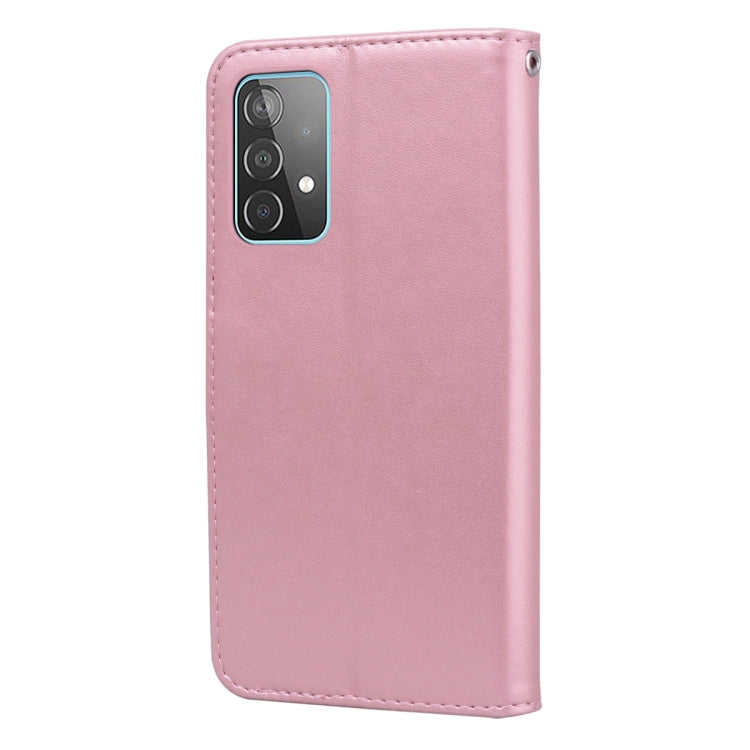 For Samsung Galaxy A52 5G / 4G Rose Embossed Horizontal Flip PU Leather Case with Holder & Card Slots & Wallet(Rose Gold) by buy2fix