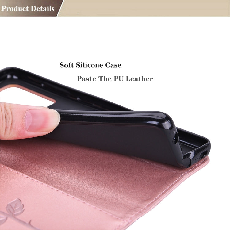 For Samsung Galaxy A52 5G / 4G Rose Embossed Horizontal Flip PU Leather Case with Holder & Card Slots & Wallet(Rose Gold) by buy2fix