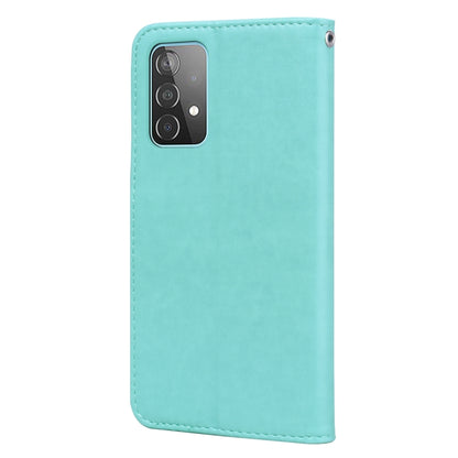 For Samsung Galaxy A52 5G / 4G Rose Embossed Horizontal Flip PU Leather Case with Holder & Card Slots & Wallet(Green) by buy2fix