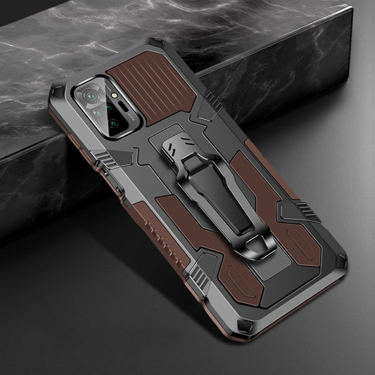 For Redmi Note 10 Pro / Note 10 Pro Max Armor Warrior Shockproof PC + TPU Protective Case(Coffee) - Xiaomi Cases by buy2fix | Online Shopping UK | buy2fix