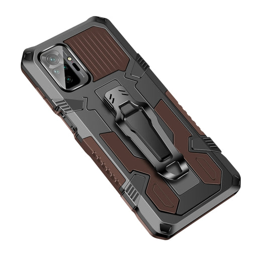 For Redmi Note 10 Pro / Note 10 Pro Max Armor Warrior Shockproof PC + TPU Protective Case(Coffee) - Xiaomi Cases by buy2fix | Online Shopping UK | buy2fix