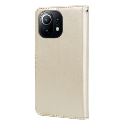 For Xiaomi Mi 11 Lite Rose Embossed Horizontal Flip PU Leather Case with Holder & Card Slots & Wallet(Gold) - Xiaomi Cases by buy2fix | Online Shopping UK | buy2fix