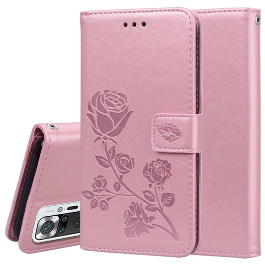 For Xiaomi Redmi Note 10 Pro Rose Embossed Horizontal Flip PU Leather Case with Holder & Card Slots & Wallet(Rose Gold) - Xiaomi Cases by buy2fix | Online Shopping UK | buy2fix