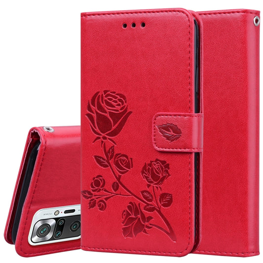 For Xiaomi Redmi Note 10 Pro Rose Embossed Horizontal Flip PU Leather Case with Holder & Card Slots & Wallet(Red) - Xiaomi Cases by buy2fix | Online Shopping UK | buy2fix