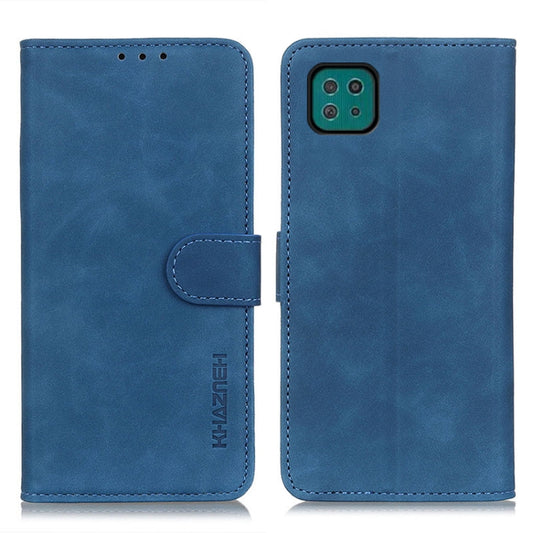 For Samsung Galaxy A22 5G(EU Version) KHAZNEH Retro Texture Horizontal Flip Leather Case with Holder & Card Slots & Wallet(Blue) by buy2fix