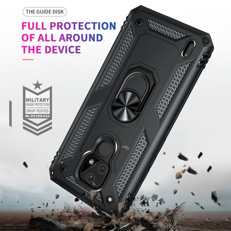 For Motorola Moto E7 Shockproof TPU + PC Protective Case with 360 Degree Rotating Holder(Black) - Motorola Cases by buy2fix | Online Shopping UK | buy2fix