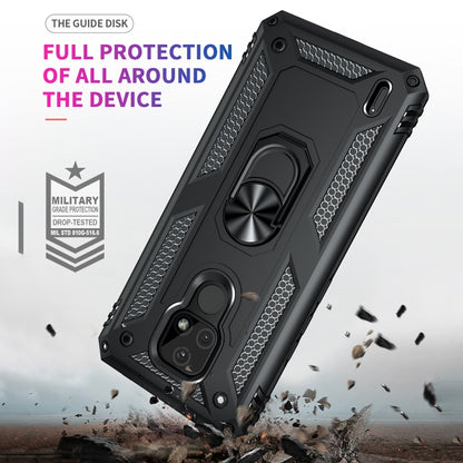 For Motorola Moto E7 Shockproof TPU + PC Protective Case with 360 Degree Rotating Holder(Black) - Motorola Cases by buy2fix | Online Shopping UK | buy2fix