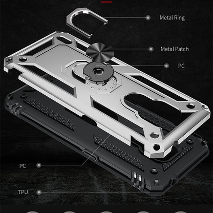 For Motorola Moto E7 Shockproof TPU + PC Protective Case with 360 Degree Rotating Holder(Silver) - Motorola Cases by buy2fix | Online Shopping UK | buy2fix