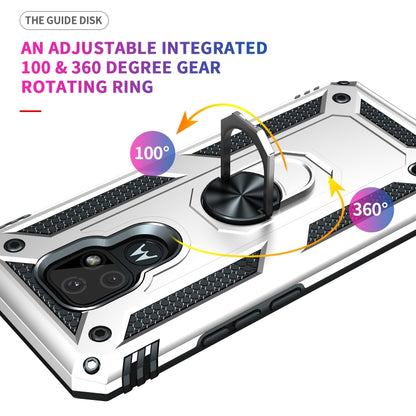 For Motorola Moto E7 Shockproof TPU + PC Protective Case with 360 Degree Rotating Holder(Silver) - Motorola Cases by buy2fix | Online Shopping UK | buy2fix