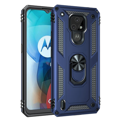 For Motorola Moto E7 Shockproof TPU + PC Protective Case with 360 Degree Rotating Holder(Blue) - Motorola Cases by buy2fix | Online Shopping UK | buy2fix