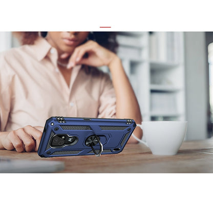 For Motorola Moto E7 Shockproof TPU + PC Protective Case with 360 Degree Rotating Holder(Blue) - Motorola Cases by buy2fix | Online Shopping UK | buy2fix