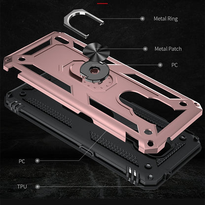 For Motorola Moto E7 Shockproof TPU + PC Protective Case with 360 Degree Rotating Holder(Rose Gold) - Motorola Cases by buy2fix | Online Shopping UK | buy2fix
