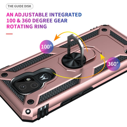 For Motorola Moto E7 Shockproof TPU + PC Protective Case with 360 Degree Rotating Holder(Rose Gold) - Motorola Cases by buy2fix | Online Shopping UK | buy2fix