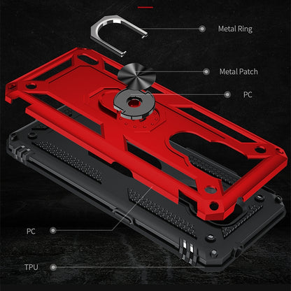 For Motorola Moto E7 Shockproof TPU + PC Protective Case with 360 Degree Rotating Holder(Red) - Motorola Cases by buy2fix | Online Shopping UK | buy2fix