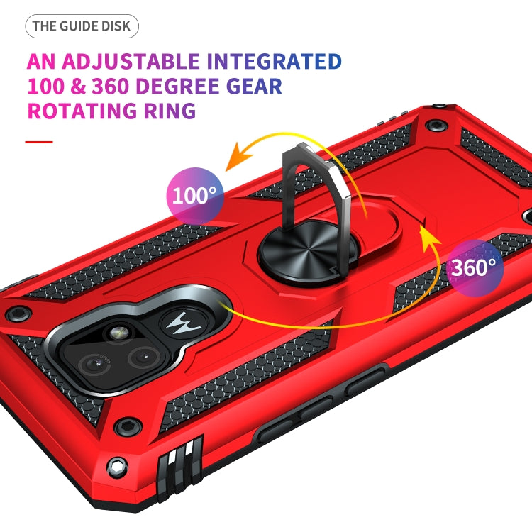 For Motorola Moto E7 Shockproof TPU + PC Protective Case with 360 Degree Rotating Holder(Red) - Motorola Cases by buy2fix | Online Shopping UK | buy2fix