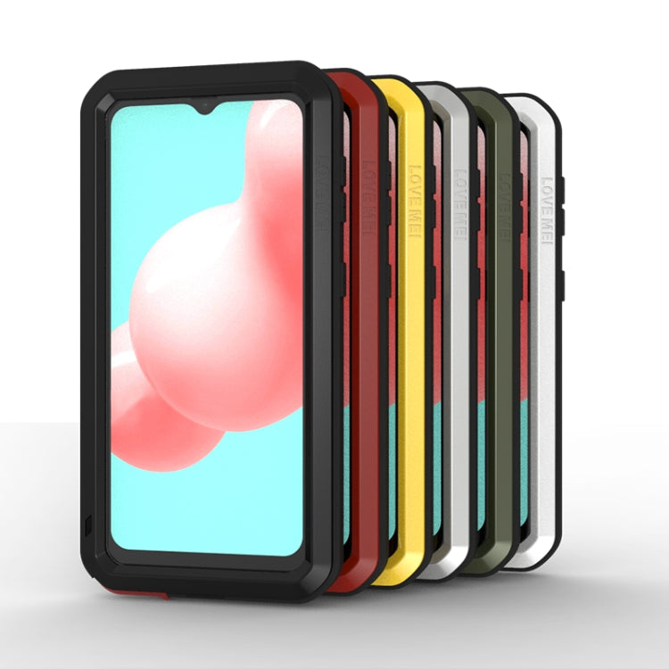 For Samsung Galaxy A32 5G LOVE MEI Metal Shockproof Waterproof Dustproof Protective Case with Glass(Red) by LOVE MEI