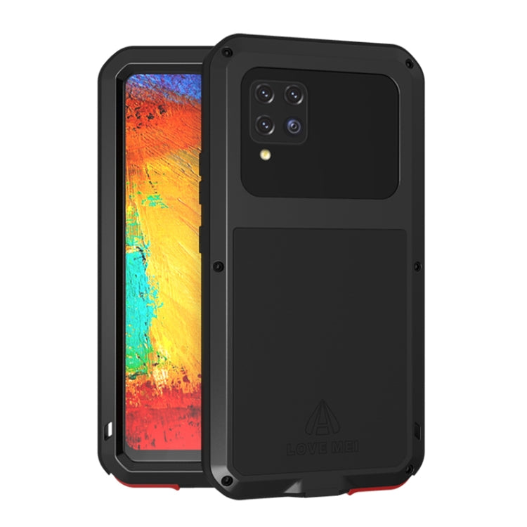 For Samsung Galaxy A42 LOVE MEI Metal Shockproof Waterproof Dustproof Protective Case with Glass(Black) by LOVE MEI