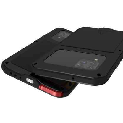 For Samsung Galaxy A42 LOVE MEI Metal Shockproof Waterproof Dustproof Protective Case with Glass(Black) by LOVE MEI