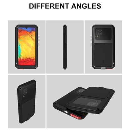 For Samsung Galaxy A42 LOVE MEI Metal Shockproof Waterproof Dustproof Protective Case with Glass(Black) by LOVE MEI