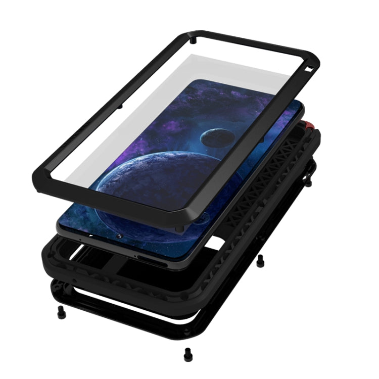 For Samsung Galaxy A52 5G / 4G LOVE MEI Metal Shockproof Waterproof Dustproof Protective Case with Glass(Red) by LOVE MEI