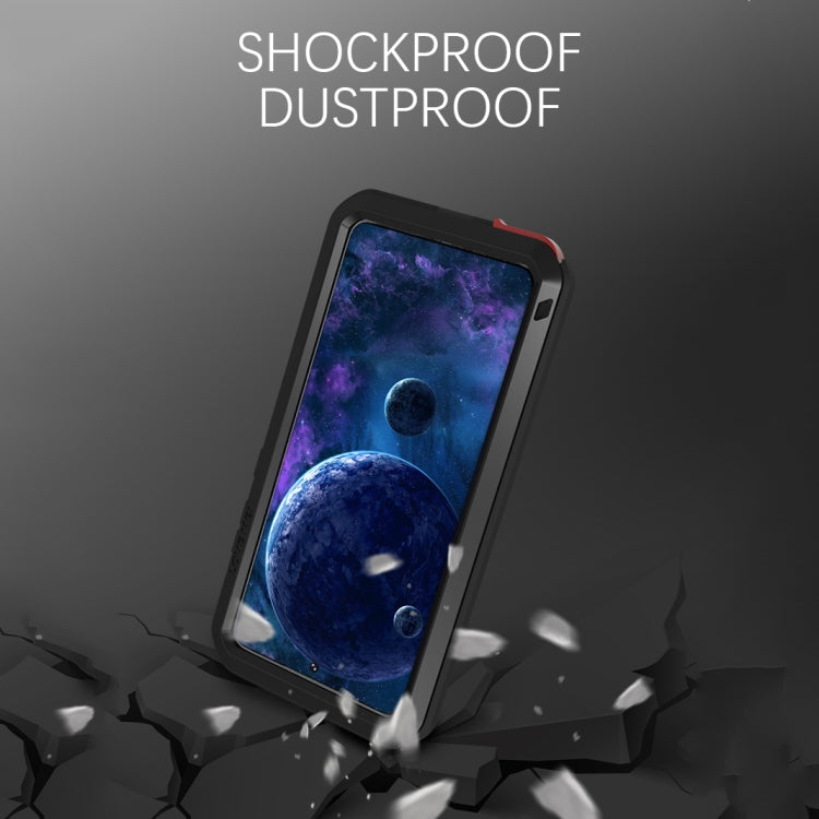 For Samsung Galaxy A52 5G / 4G LOVE MEI Metal Shockproof Waterproof Dustproof Protective Case with Glass(Red) by LOVE MEI