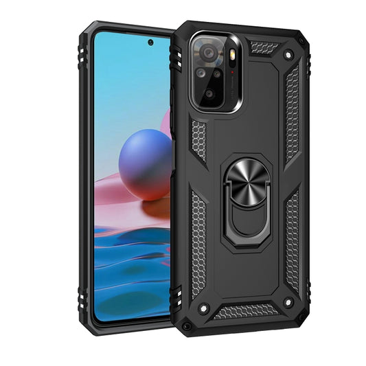 For Xiaomi Redmi Note 10 / Note 10s Shockproof TPU + PC Protective Case with 360 Degree Rotating Holder(Black) - Xiaomi Cases by buy2fix | Online Shopping UK | buy2fix