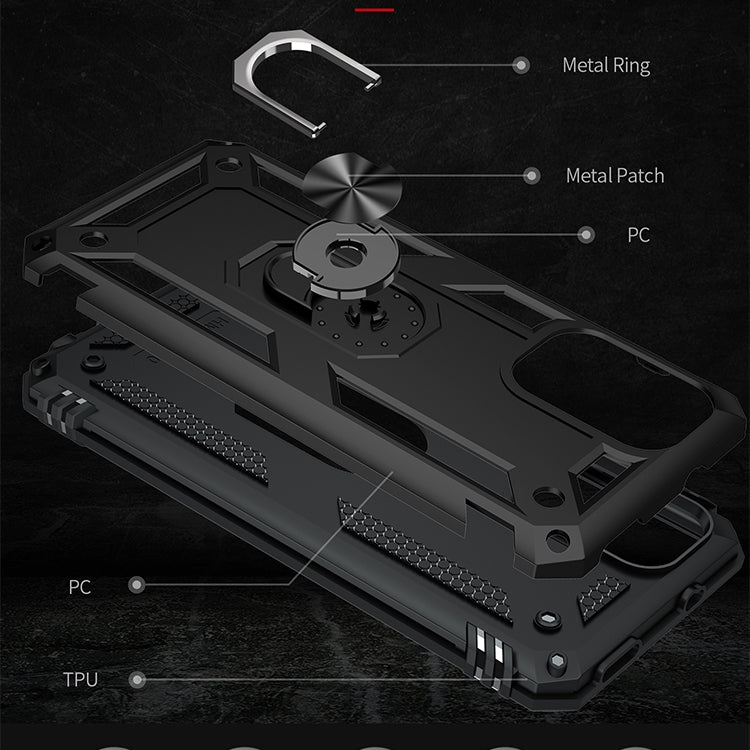 For Xiaomi Redmi Note 10 / Note 10s Shockproof TPU + PC Protective Case with 360 Degree Rotating Holder(Black) - Xiaomi Cases by buy2fix | Online Shopping UK | buy2fix